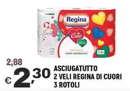 A&O Asciugatutto 2 veli regina di cuori 3 rotoli offerta