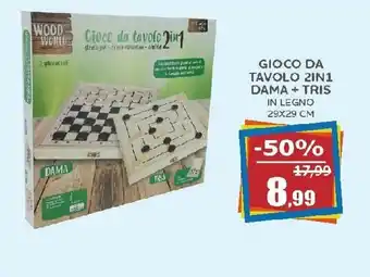 Gioco da Tavolo 2in1 Dama + Tris 29x29 cm
