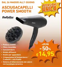 Spazio Conad Asciugacapelli power smooth babyliss offerta