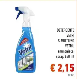 Spazio Conad Detergente vetri & multiuso vetril ammoniaca, spray, offerta