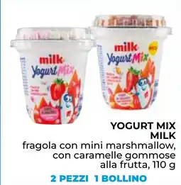 Spazio Conad Yogurt mix milk fragola con mini marshmallow, offerta