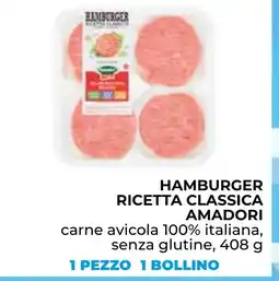 Spazio Conad Hamburger ricetta classica amadori offerta