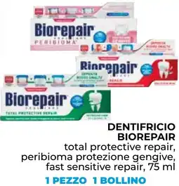 Spazio Conad Dentifricio biorepair total protective repair, peribioma protezione gengive, fast sensitive repair, 1 pezzo 1 bollino offerta
