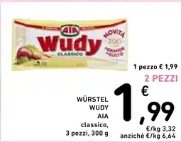 Spazio Conad Würstel wudy αια classico, 3 pezzi, offerta