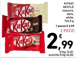 Spazio Conad Kitkat nestlé classico, dark, white, offerta