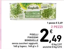 Spazio Conad Piselli finissimi bonduelle senza zuccheri aggiunti, (sgocc.) offerta