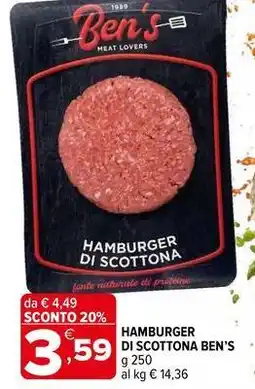 Iperal Hamburger di scottona BEN'S offerta