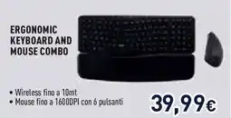 Unieuro Ergonomic keyboard and mouse combo offerta