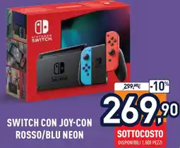 Unieuro Switch con joy-con rosso/blu neon offerta