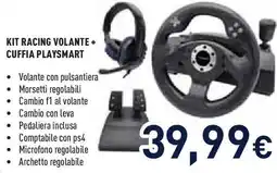 Unieuro Kit racing volante + cuffia playsmart offerta