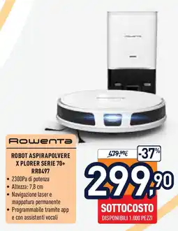 Unieuro Rowenta robot aspirapolvere xplorer serie 70+ RR8497 offerta
