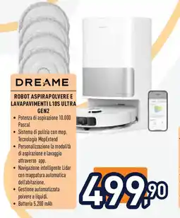 Unieuro Dreame robot aspirapolvere e lavapavimenti L10S ULTRA GEN2 offerta