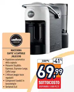 Unieuro Lavazza macchina caffe' a capsule jolie evo offerta