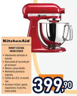 Unieuro Kitchenaid robot cucina 5KSM125EER offerta