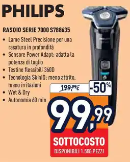 Unieuro PHILIPS Rasoio serie 7000 S788635 offerta