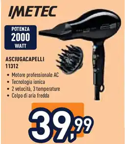 Unieuro IMETEC Asciugacapelli 11313 offerta