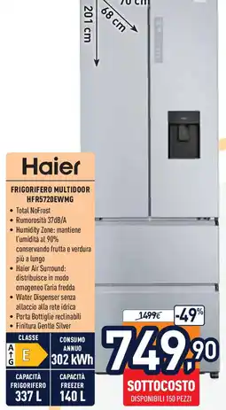 Unieuro Haier frigorifero multidoor HFR5720EWMG offerta
