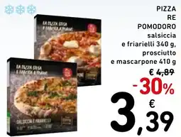 Spazio Conad Pizza re pomodoro salsiccia e friarielli , prosciutto e mascarpone offerta