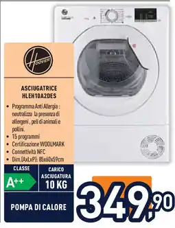 Unieuro Hoover asciugatrice HLEH10A2DES offerta