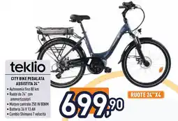 Unieuro Teklio city bike pedalata assistita 24 offerta