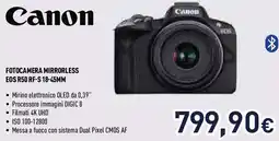 Unieuro Canon fotocamera mirrorless EOS R50 RF-S 18-45MM offerta