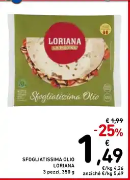Spazio Conad Sfogliatissima olio loriana 3 pezzi offerta