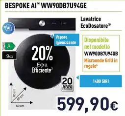 Unieuro SAMSUNG Lavatrice EcoDosatore offerta