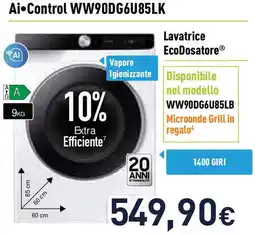 Unieuro SAMSUNG Lavatrice EcoDosatore offerta