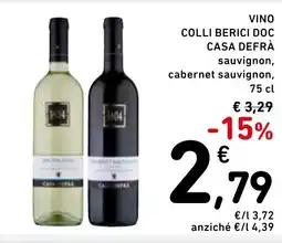 Spazio Conad Vino colli berici doc casa defrà sauvignon, offerta