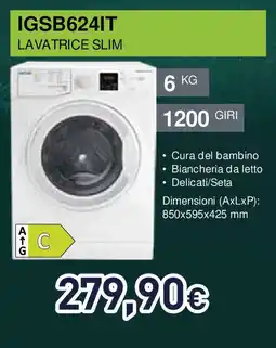 Unieuro IGNIS IGSB624IT Lavatrice Slim offerta