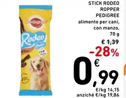 Spazio Conad Stick rodeo ropper pedigree alimento per cani, con manzo, offerta