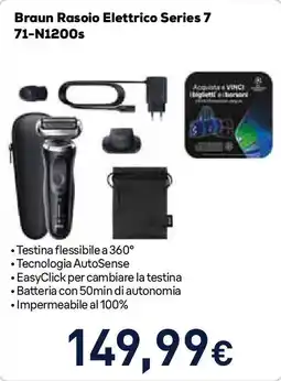 Unieuro Braun Rasoio Elettrico Series 7 71-N1200s offerta
