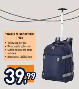 Unieuro Trolley zaino soft blu 172B1 offerta