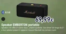 Unieuro Marshall Speaker EMBERTON portatile offerta