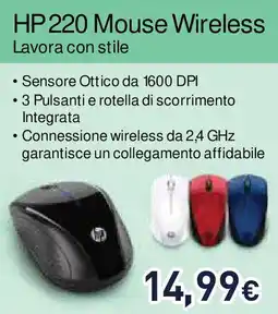 Unieuro HP 220 Mouse Wireless HP 280 Mouse offerta