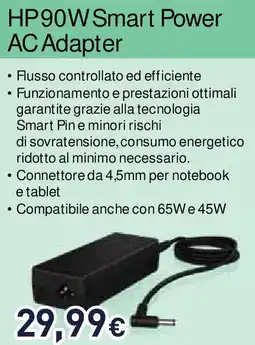 Unieuro HP90W Smart Power AC Adapter offerta