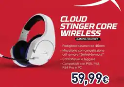 Unieuro Hyper cloud stinger core wireless offerta