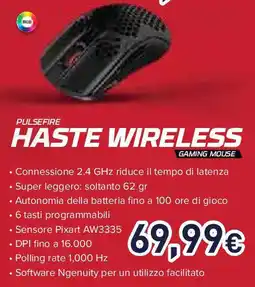 Unieuro Pulsefire haste wireless gaming mouse offerta