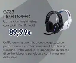 Unieuro LogitechG733 LIGHTSPEED Cuffie gaming wireless con LIGHTSYNC RGB offerta