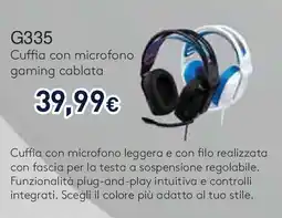 Unieuro Logitech Cuffia con microfono gaming cablata offerta