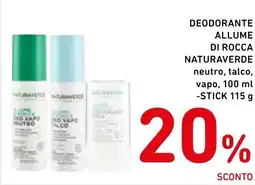 Spazio Conad Deodorante allume di rocca naturaverde offerta