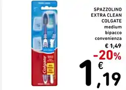 Spazio Conad Spazzolino extra clean colgate medium bipacco convenienza offerta