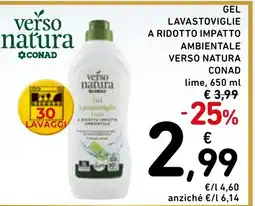 Spazio Conad Gel lavastoviglie a ridotto impatto ambientale verso natura conad lime, offerta