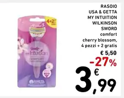 Rasoio usa & getta my intuition wilkinson sword comfort cherry blossom, 4 pezzi + 2 gratis