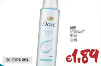 Carico Cash & Carry Dove deodorante spray offerta