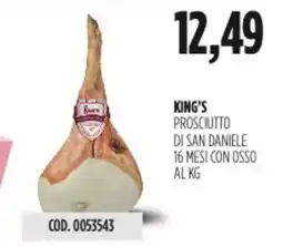 Carico Cash & Carry King's prosciutto di san daniele 16 mesi con osso offerta