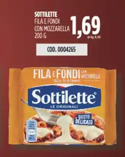 Carico Cash & Carry Sottilette fila e fondi con mozzarella offerta