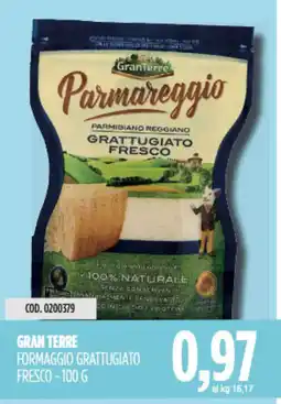 Carico Cash & Carry Gran terre formaggio grattugiato fresco offerta