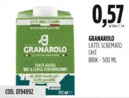 Carico Cash & Carry Granarolo latte scremato UHT brik offerta