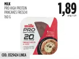 Carico Cash & Carry Milk pro high protein pancakes freschi offerta
